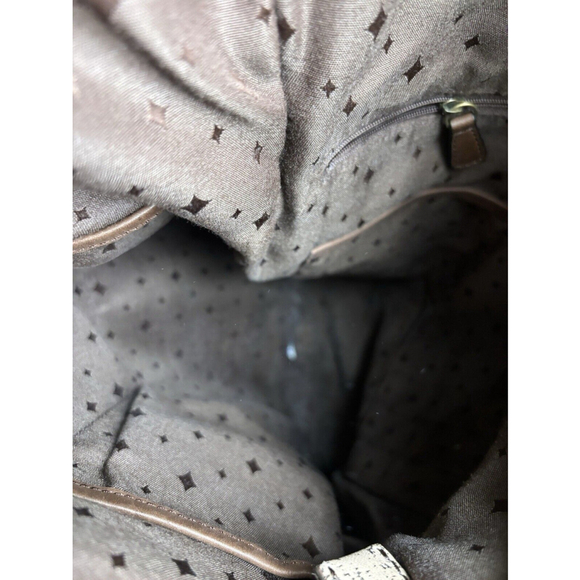 Fossil Explorer XL Metallic Leather Fold Over Crossbody Hobo Tote Shoulder Bag - Picture 9 of 11